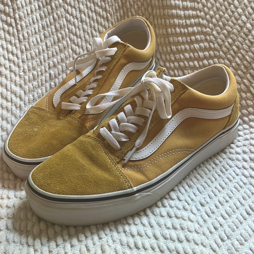 Yellow vans lace up platform